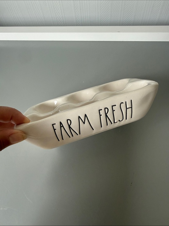 Rae Dunn Other - Ceramic 'FARM FRESH' Egg Tray - Neutral Cream by Rae Dunn Collection